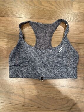 Seamless Heathered Gray Racerback Sports Bra